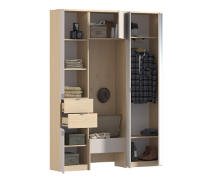 Афина комплект для прихожей Дуб Винченца/Кашемир серый