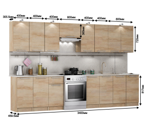 Кухня Ангелина Классик 340 см.