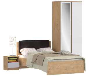 Веста набор для спальни (кровать 1400, шкаф 2х дв., тумба)