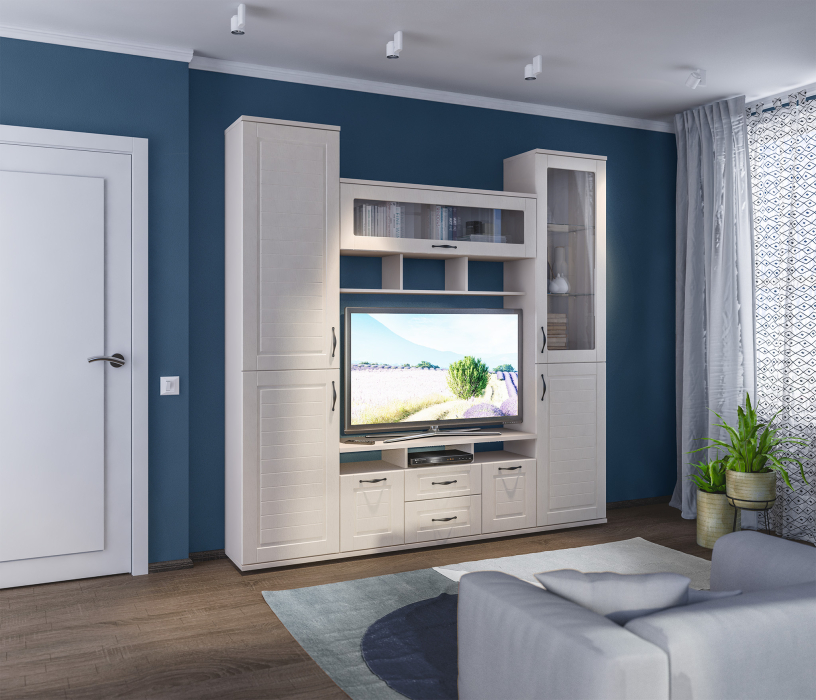 Стенки для гостиной, Сити Комплект L-2190 с витриной