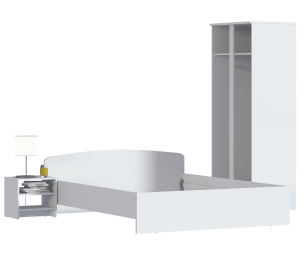 Кито набор (кровать+шкаф+тумба) Белый