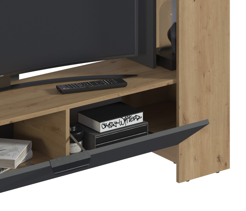 Стенки для гостиной, Стенка Лофт СБ-3411 Дуб дикий,Диамант серый/Диамант серый