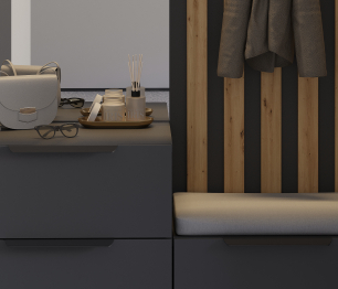 Прихожая Тренд с рейками Диамант серый