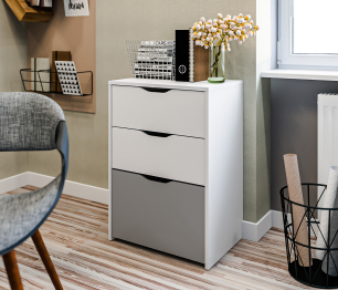 Комод Mika / Мика СБ-3283 Белый/Белый,Серый