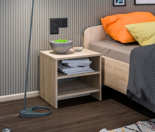 Кито Дуб сонома Комплект (тумба+кровать1600+шкаф)