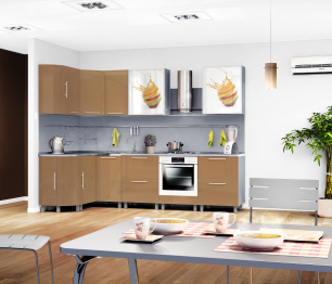 Анна 2850*1375 Алюминий/Капучино глянец/Фреш