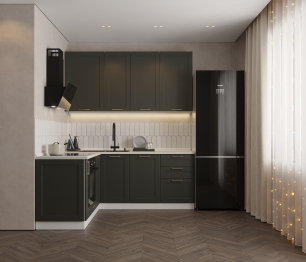 Кухонный гарнитур Регина Белый/MODERN Олива 1,95х1,75 м