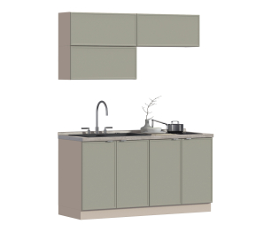 Кухонный гарнитур Регина Квадро Песочный / Латте 1,6 м