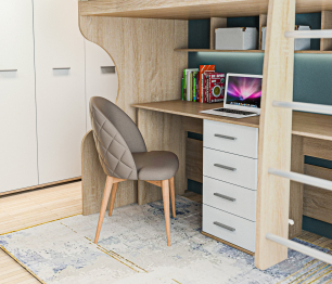 Мамбо детская для двух школьников Дуб Сонома/Белый