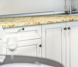 Кухонный гарнитур Катя Авиньон/Ясень Золото/Мрамор золотой АркобаленоR5 2 м