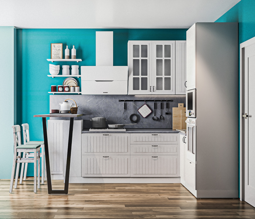 Кухонные гарнитуры, Кухонный гарнитур Регина Белый/ Сандал Белый 2,8х1,75 м