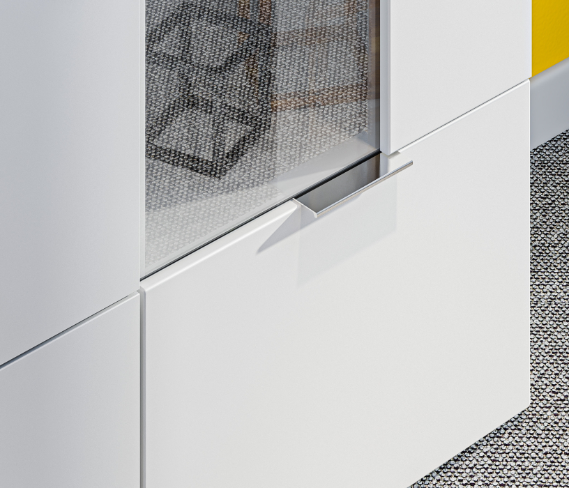 Стенки для гостиной, Мальта СБ-3265 Стенка с пеналом и витриной Белый,Дуб Гамильтон/МДФ Белый