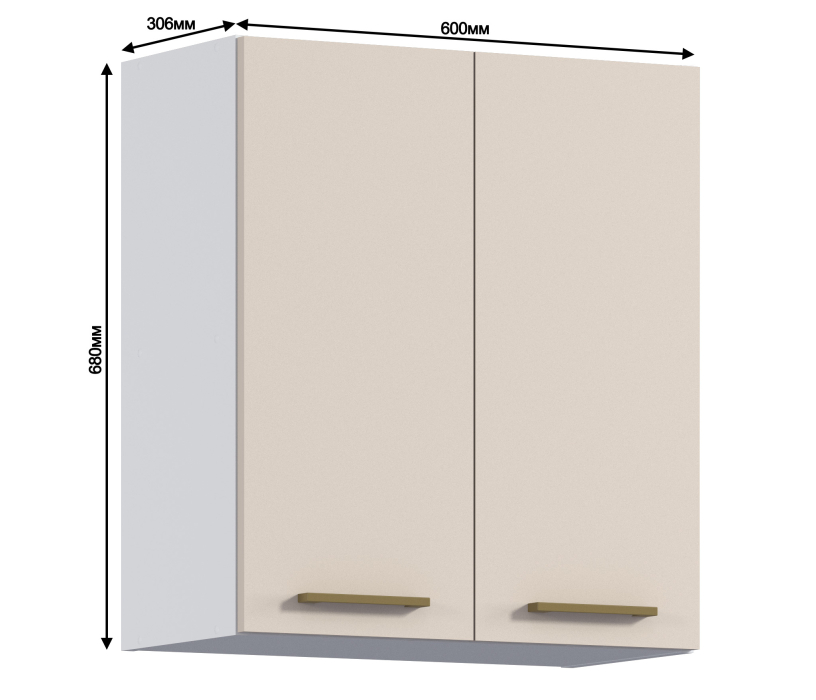 Соренто, Соренто шкаф 2 дв 60х68 см