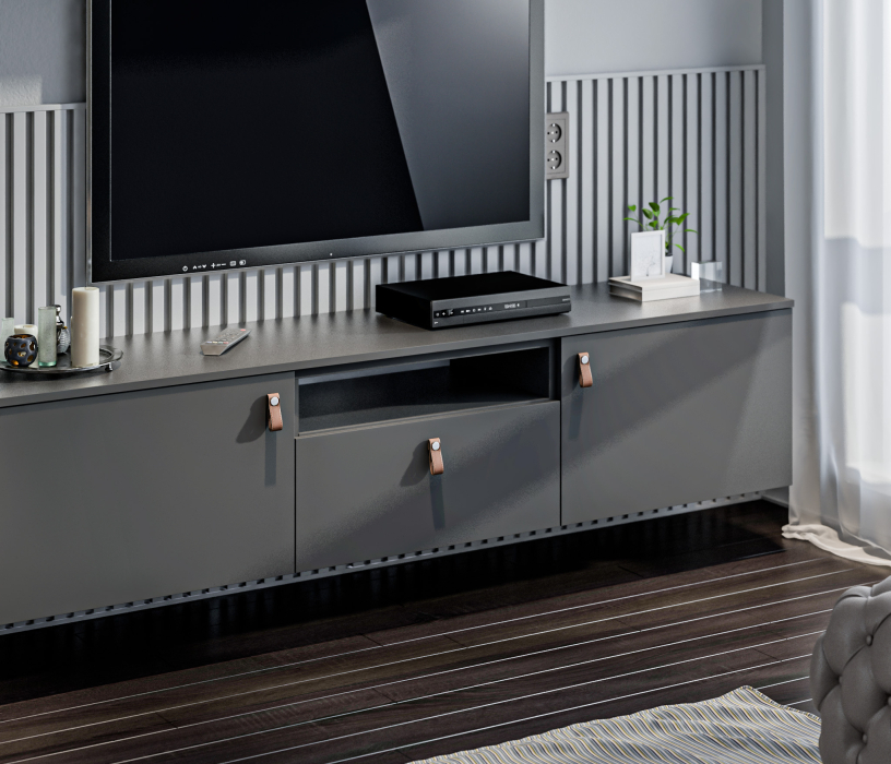 Стенки для гостиной, Гостиная (стенка) Тренд Диамант серый / ЛДСП Диамант серый