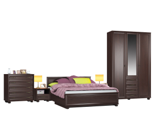 Верди комплект (шкаф+комод+кровать+тумбы)