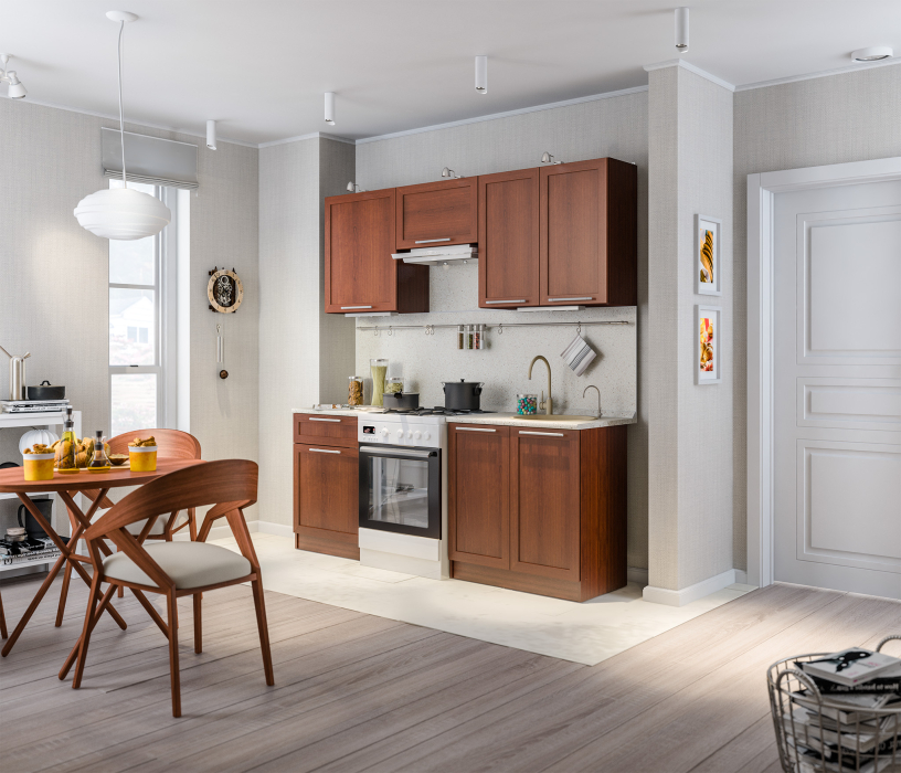 Кухонные гарнитуры, Кухня Ангелина Квадро Итальянский орех 2 м