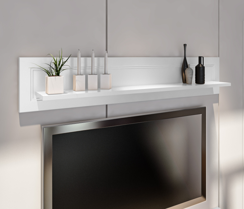 Стенки для гостиной, Комплект для гостиной с витринами Ассоль, Белый