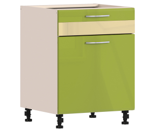 Регина РСДЯ-1-60 Стол с ящ/1дв Песочный/Оливковый глянец