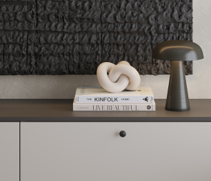 Комод Тренд СБ-3447 2 ящика, 1 дверь Диамант серый/Серый Перламутровый