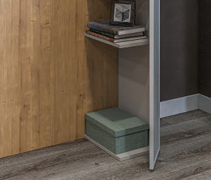 Секция для кровати Милан СБ-3266 Серый,Дуб Гамильтон/МДФ Светло серый