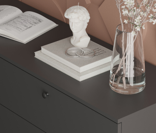 Комод Тренд СБ-3446 3 ящика, 1 дверь Диамант серый