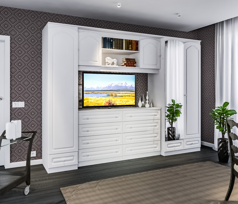 Стенки для гостиной, Амалия Комплект (шкафы,комоды,секция)