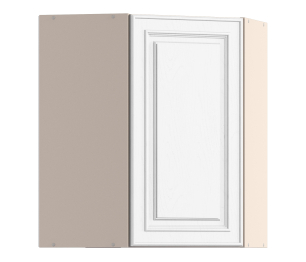 Регина РПУ-60 Полка угловая с фасадом Песочный/МДФ Классика белый