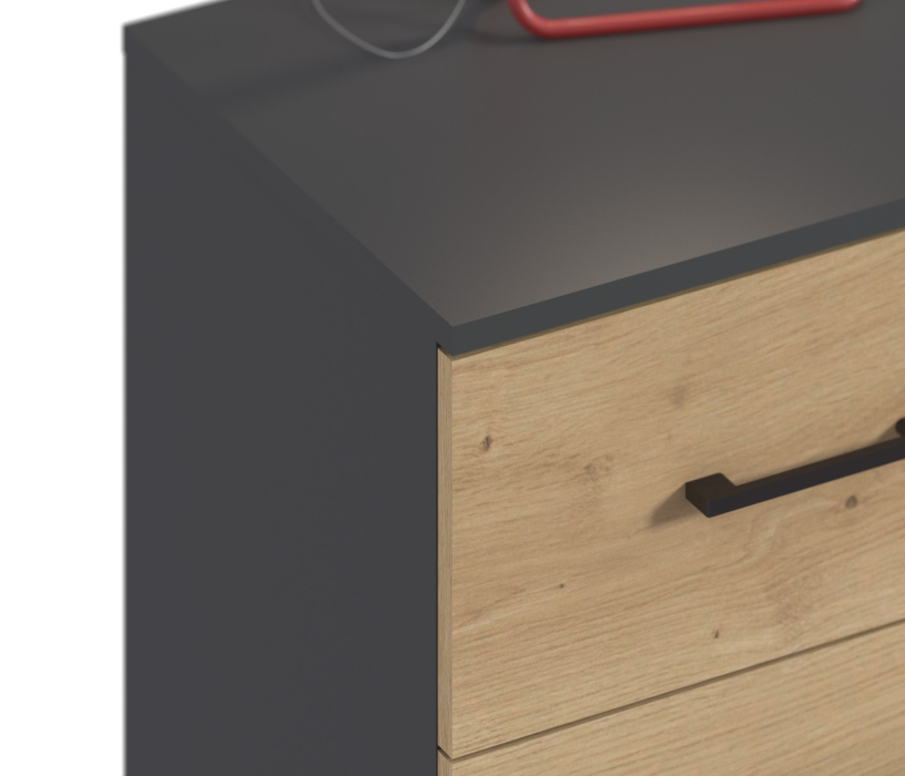 Прикроватные тумбы, Тренд СБ-3459 Тумба Диамант серый/ЛДСП Лофт Дуб дикий