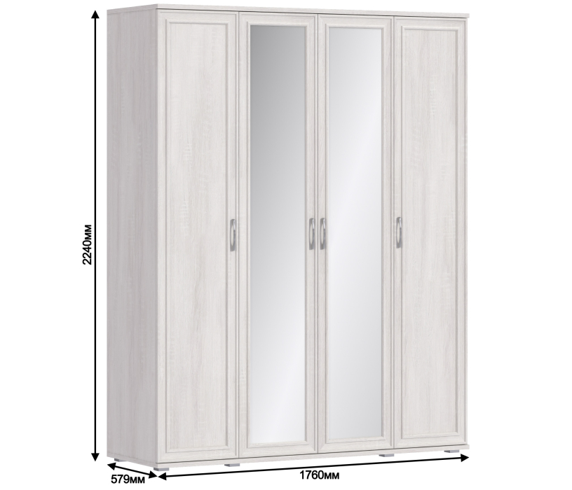 В гостиную, Шкаф 4-х дверный Флоренция СБ-2389