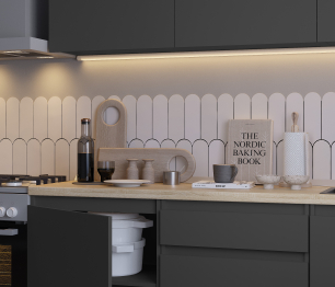 Кухонный гарнитур Леон прямой 180 см, диамант серый