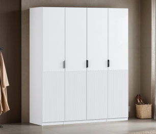 Шкаф четырехдверный Макс 2000 мм, вариант №4 (ЛДСП/МДФ)