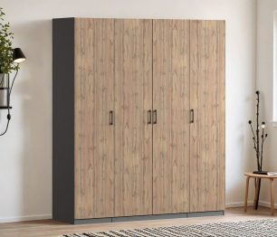 Шкаф четырехдверный Макс 2000 мм, вариант №4 (ЛДСП)