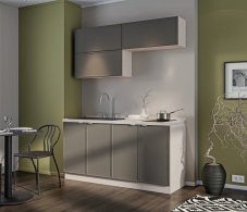 Кухонные гарнитуры, Кухонный гарнитур Регина Квадро Песочный / Базальт 1,6 м