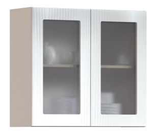 Роял шкаф навесной со стеклом 2 дв 80х72 см