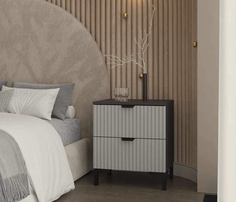 Прикроватные тумбы, Тренд СБ-3459 Тумба Диамант серый/МДФ Джаз Серый