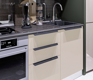 Кухонный гарнитур Регина Песочный/Белла Кашемир серый/Ипанема 1,75 м