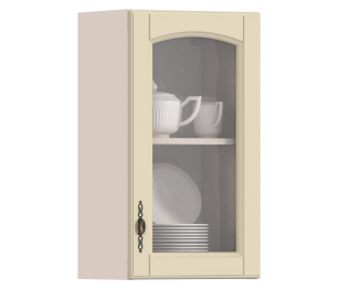 Регина РП-40 Полка с витриной Песочный/МДФ Бежевый Прав