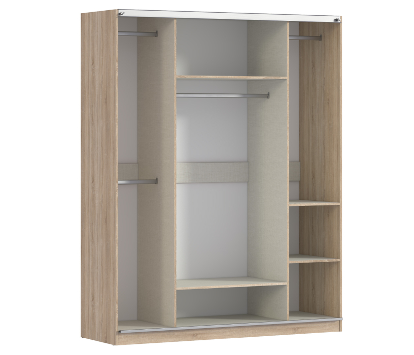 Шкафы-купе, Палермо СБ-2060 Шкаф-купе (1768) Дуб Сонома 2D/Текстиль