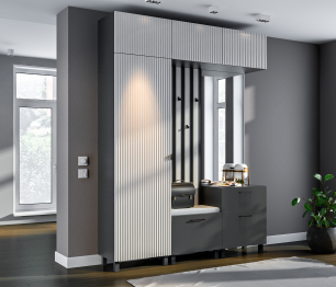 Прихожая Тренд Диамант серый/Джаз светло-серый