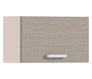 Полка над вытяжкой Регина Песочный с фасадом Дуб Сантана Светлый 600