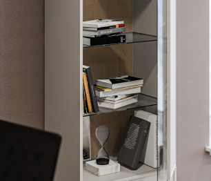 Шкаф-витрина Милан СБ-3256 Серый/МДФ Светло серый