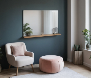 Зеркало Монтана СБ-3546 Белый Альпийский,Дуб Гамильтон/МДФ Дуб Белый