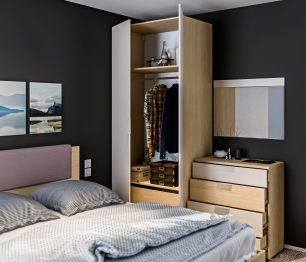 Афина Спальня Дуб Винченца/Кашемир серый