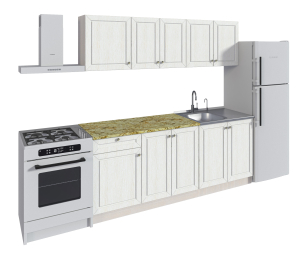 Кухонный гарнитур Катя Авиньон/Ясень Золото/Мрамор золотой АркобаленоR5 2 м
