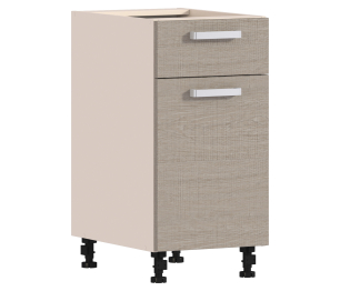 Стол с ящиком и дверкой Регина Песочный с фасадом Дуб Сантана Светлый  400